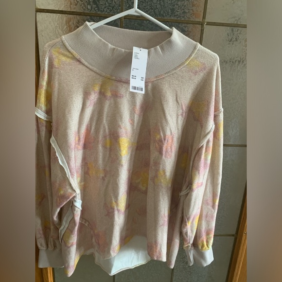 URBAN OUTFITTERS 100% COTTON TIE DYE MOCK NECK SWEATSHIRT 22” PTP - Picture 3 of 6